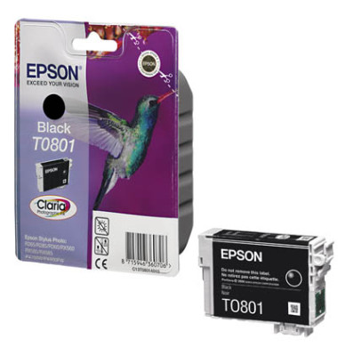 Druckerpatrone T0801 C13T08014011 (T0801), schwarz, ca. 330 Seiten