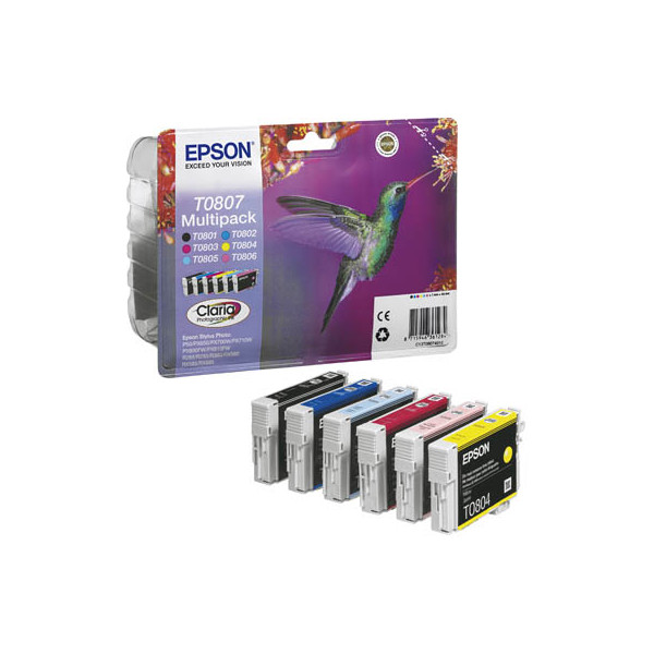 8715946494173 - Druckerpatrone T0807 (C13T08074011) Multipack schwarz cyan magenta gelb cyan hell magenta hell 8715946494173 6 Stück