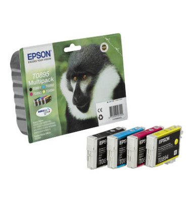 Druckerpatrone T0895 C13T08954010 (kompatibel zu Epson T0895), schwarz/cyan/magenta/gelb, ca. 360 Seiten