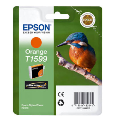 Druckerpatrone T1599 C13T15994010 (kompatibel zu Epson T1599), orange, ca. 1200 Seiten