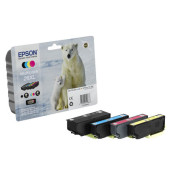 Druckerpatrone 26XL / T2636XL C13T26364010 (kompatibel zu Epson 26XL), schwarz/cyan/magenta/gelb, ca. 1 x 500 Seiten, 3 x 700 Se