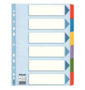 Kartonregister 100168, 6-teilig blanko, A4, 160 g/m², farbige Taben, 6-teilig