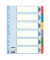 Kartonregister 100168, 6-teilig blanko, A4, 160 g/m², farbige Taben, 6-teilig