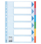 Kartonregister 100192, 6-teilig blanko, A4, 160 g/m², farbige Taben, 6-teilig
