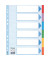 Kartonregister 100192, 6-teilig blanko, A4, 160 g/m², farbige Taben, 6-teilig