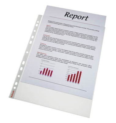 Prospekthüllen Standard Plus 23763 Standard, A4 transluzent genarbt, oben offen