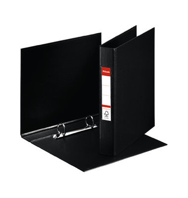 Ringbuch Standard ohne 47687, A5 2 Ringe 25mm Ring-Ø Pappe/PP-kaschiert schwarz