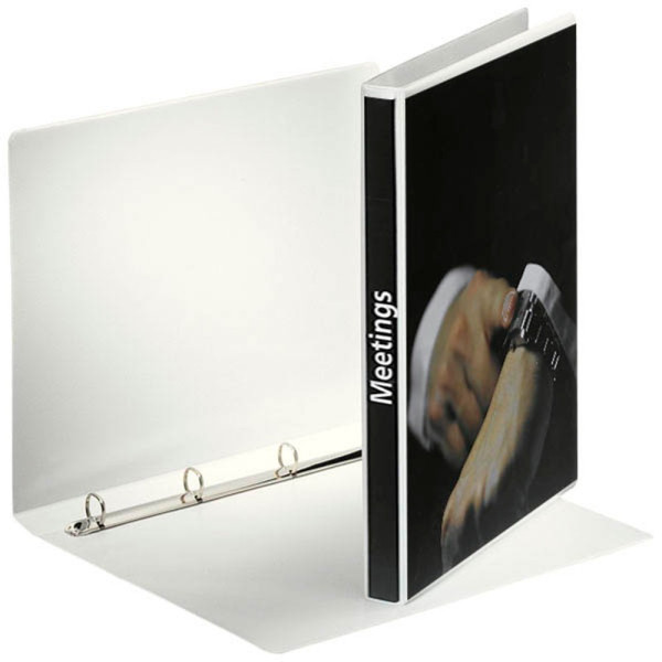 5701216497008 - Präsentationsringbuch Panorama 49700 A4 4 Ringe 16mm Ring-Ø Karton PP-kaschiert 2 Außentaschen weiß 5701216497008 Esselte