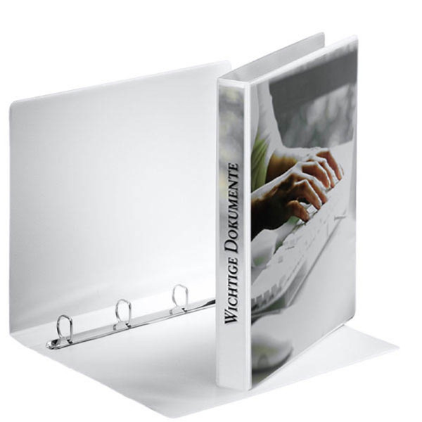 5701216497015 - Präsentationsringbuch Panorama 49701 A4 4 Ringe 20mm Ring-Ø Karton PP-kaschiert 2 Außentaschen weiß 5701216497015 Esselte