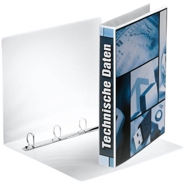 5701216497022 - Präsentationsringbuch Panorama 49702 A4 4 Ringe 25mm Ring-Ø Karton PP-kaschiert 2 Außentaschen weiß 5701216497022 Esselte