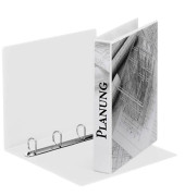 Präsentationsringbuch Panorama 49703, A4 4 Ringe 30mm Ring-Ø Kunststoff, 2 Außentaschen, weiß