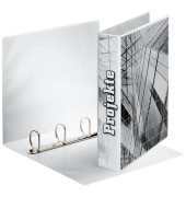 Präsentationsringbuch Panorama 49704, A4 4 Ringe 40mm Ring-Ø Karton, PP-kaschiert, 2 Außentaschen, weiß