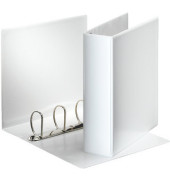 Präsentationsringbuch 49706, A4 4 Ringe 60mm Ring-Ø Kunststoff, 2 Außentaschen, weiß