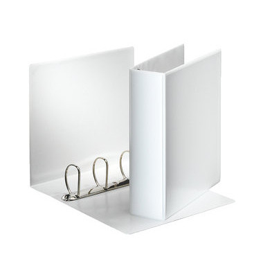 Präsentationsringbuch Panorama 49706, A4 4 Ringe 60mm Ring-Ø Karton, PP-kaschiert, 2 Außentaschen, weiß