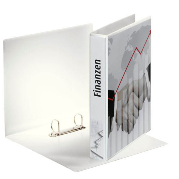 5701216497091 - Präsentationsringbuch 49709 A4 2 Ringe 30mm Ring-Ø Karton PP-kaschiert 2 Außentaschen weiß 5701216497091 Esselte