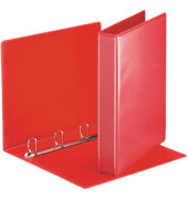 Präsentationsringbuch Panorama 49713, A4 4 Ringe 30mm Ring-Ø Karton, Kunststoff-kaschiert, 2 Außentaschen, rot