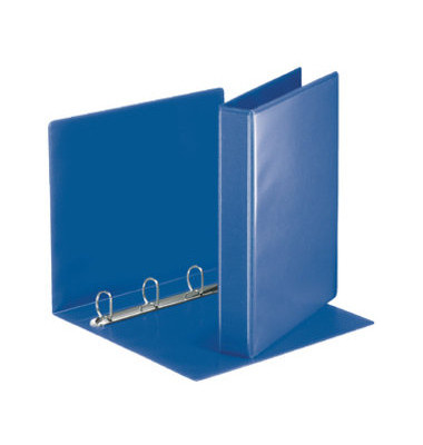 Präsentationsringbuch Panorama 49715, A4 4 Ringe 30mm Ring-Ø Karton, PP-kaschiert, 2 Außentaschen, blau