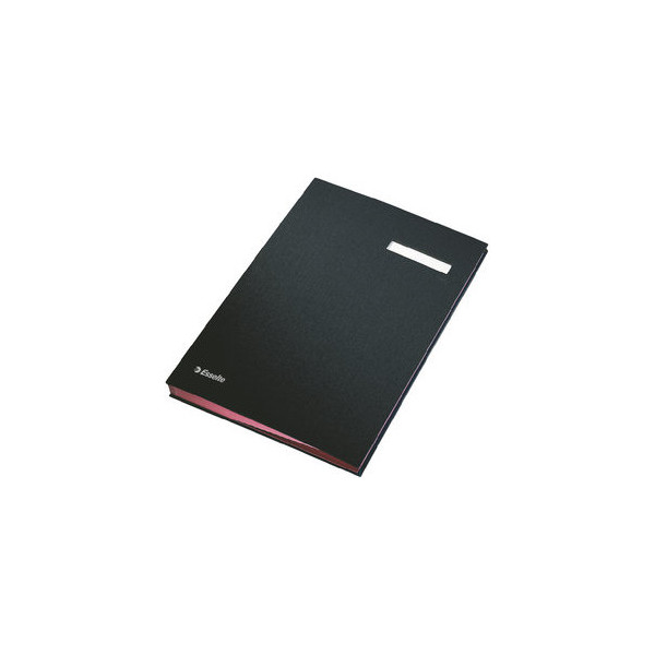 4001536002564 - Unterschriftenmappe 62106 A4 Kunststoff schwarz mit Einsteckschild 20 Fächer