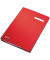 Unterschriftenmappe 621062, A4 20 F&auml;cher Plastikkaschierte Graupappe (RC) rot + rosa