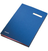 Unterschriftenmappe 621063, A4 20 F&auml;cher Plastikkaschierte Graupappe (RC) blau + rosa