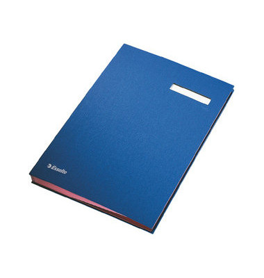 Unterschriftenmappe 621063, A4 20 F&auml;cher Plastikkaschierte Graupappe (RC) blau + rosa
