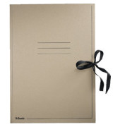 Zeichenmappe 6585, A2 grau, Recyclingkarton 550g, 3 Einschlagklappen, Bandverschluss