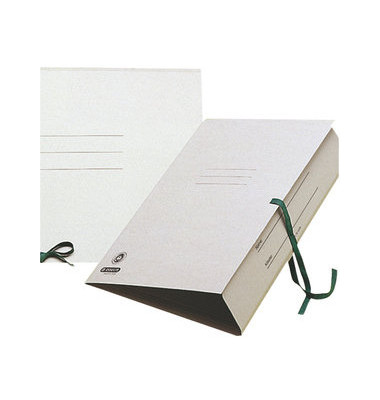 Zeichenmappe 6586, A3 grau, Recyclingkarton 550g, 3 Einschlagklappen, Bandverschluss