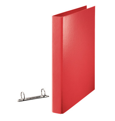 Ringbuch Standard ohne 82323, A4 2 Ringe 25mm Ring-Ø Pappe/PP-kaschiert rot