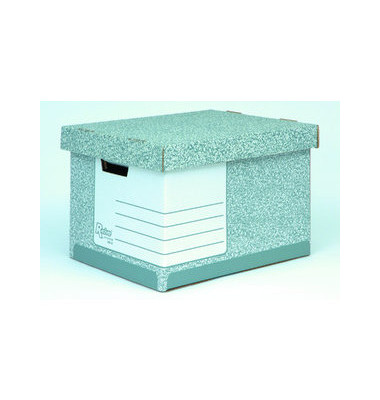 Archivbox System 00810-FFEU, A4, grau/wei&szlig;, innen 39x33,3x28,5cm (TxBxH), Karton