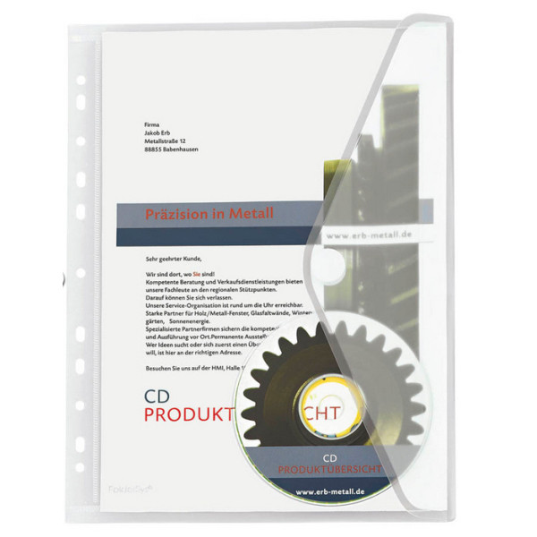 4250037413311 - Dokumententasche 40106-04 A4 transparent farblos Polypropylen (PP) Klettverschluss 4250037413311 10 Stück