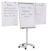 Flipchart PRO Deluxe Mobil, FC81, 67x95cm, hellgrau, mit Rollen, mit 2 Seitenarmen