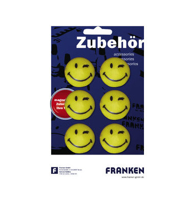 Haftmagnet Happy Magnets, HM30S6, Rund, 30mm &Oslash;, gelb, 800g