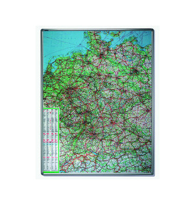 Straßenkarte Deutschland 1:750000 98x138cm magnetisch