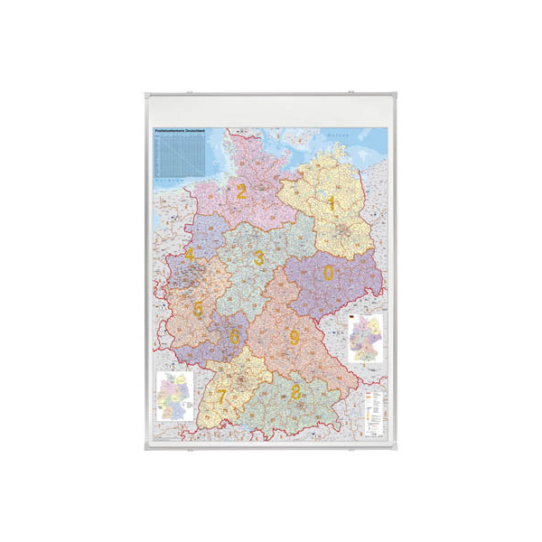 4016946001908 - Postleitzahlenkarte Deutschland 1750000 98x138cm pinnbar 4016946001908 Franken