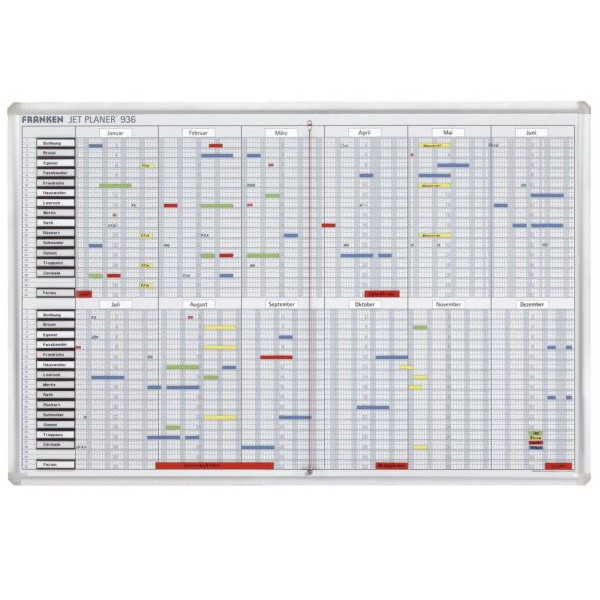 4016946057790 - Jahresplantafel bis 32 Objekte weiß 90x60cm mit Zubehör 4016946057790 Franken