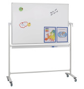 Stativdrehtafel-Whiteboard ST201, 120x90cm, emailliert, Aluminiumrahmen