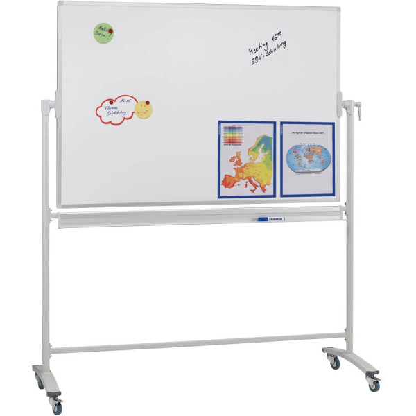 Franken Stativdrehtafel-Whiteboard ST201, 120x90cm (BxH), emailliert, Aluminiumrahmen 4016946003179 Franken