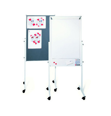 Kombistellwand KombiFlipchart, UMTFC, 76x121cm, Filz + Metall, Stahlrahmen