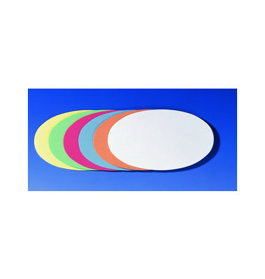 Moderationskarten UMZ111999, Ø 11x19cm, oval, 130g, farbig sortiert 