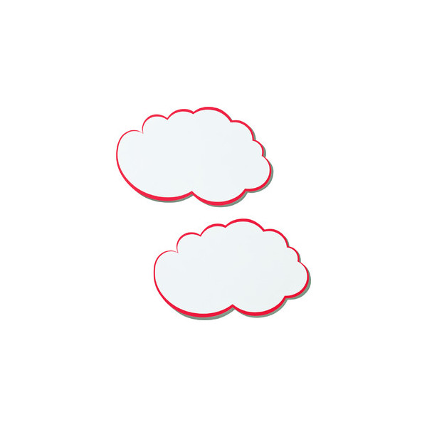 4016946061018 - Moderationskarte Wolken mit rotem Rand weiß 37x62cm 4016946061018 UMZWG 20 Stück