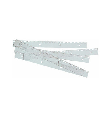 Abheftstreifen FileStrip IB410215, einsteckbar, Kunststoff, für Plastikbindung, Drahtbindung mit US-Teilung, transparent, 100 S