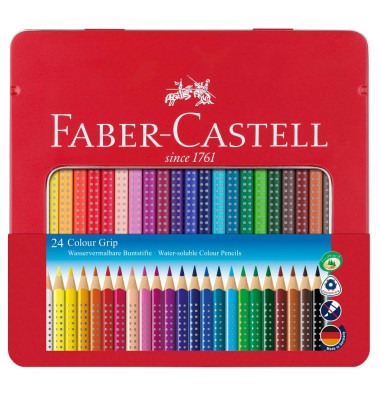 Buntstifte-Set Colour GRIP, 112423, farbig sortiert, dreikant, Etui  Metall