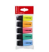 Textmarker-Set MINIpop, 07/5-11, Packung (5 #), farbig sortiert (gelb/orange/gr&uuml;n/pink/blau), 2-5mm Keilspitze
