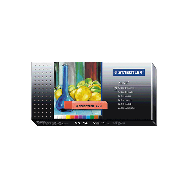 6 Stück Staedtler Pastellkreide karat®, 2430 C12, Kartonetui mit 12 Farben: 0/10/20/24/2/31/37/42//58/6/74/, rund, 10x70mm (ØxL) 4006608201838 Sta 12 Stück