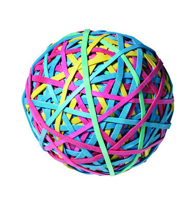 Gummiringe Ball 7440 Ø 70mm farbig sortiert 190g Gummiringe Ball 7440 Ø 70mm farbig sortiert 190g