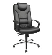 Chefsessel Comfort Point 50, schwarz / chrom, mit Armlehnen, bis 110kg, mit Kopfst&uuml;tze