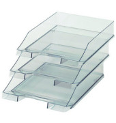 Briefablage Klassik 1026-X-24 A4 / C4 grau-transparent Kunststoff stapelbar