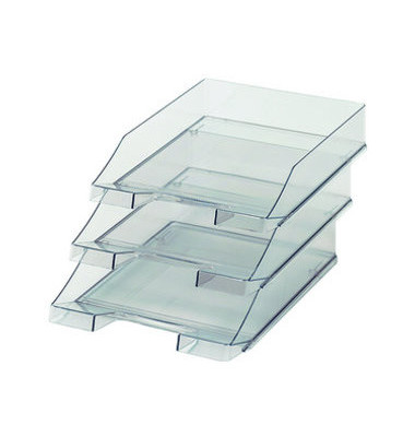 Briefablage Klassik 1026-X-24 A4 / C4 grau-transparent Kunststoff stapelbar