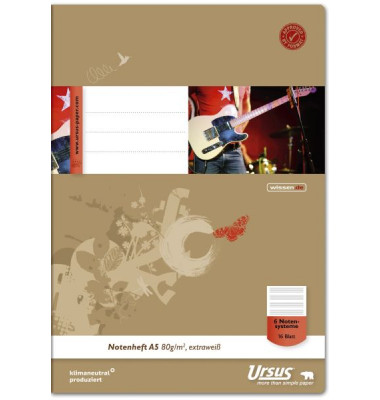 Musikheft Basic A5 6 Notensysteme 16 Blatt Musikheft Basic A5 6 Notensysteme 16 Blatt