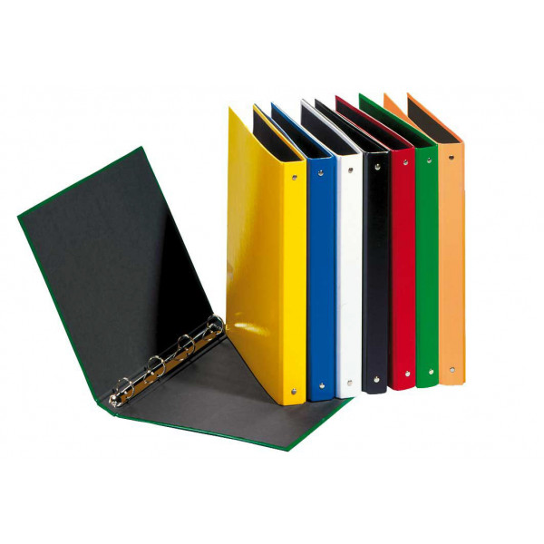 12 Stück Pagna Ringbuch Basic Colours 20405-00, A5 4 Ringe 25mm Ring-Ø Karton, PP-kaschiert farbig sortiert 4009212403094 Pagna